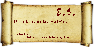 Dimitrievits Vulfia névjegykártya